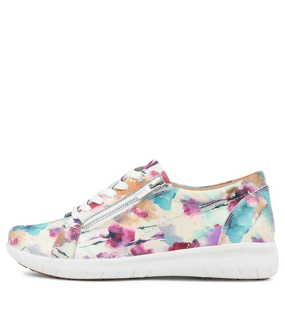 Women ZIERA Comfort<Solar Xf Pansy Floral Leather Sneakers