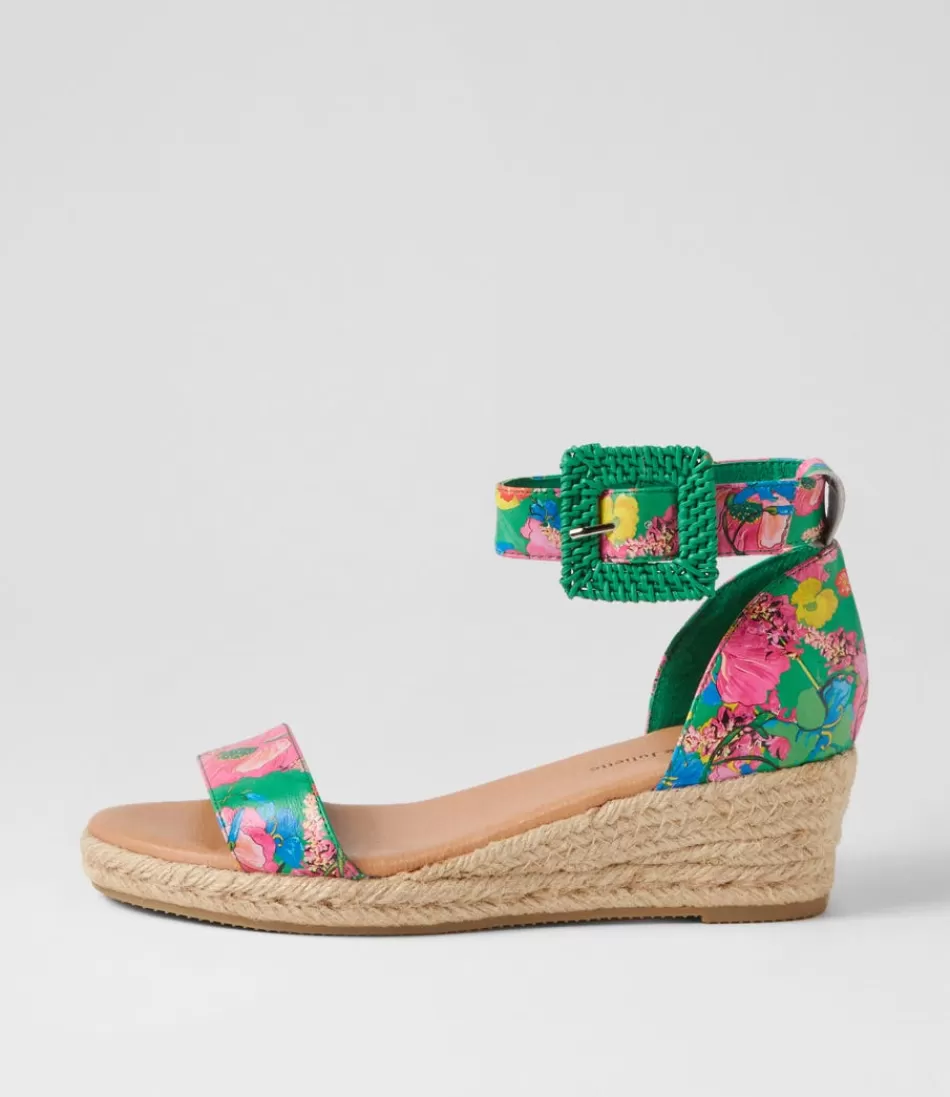 Women DJANGO & JULIETTE Espadrilles<Sprout Emerald Flowermania Leather Sandals