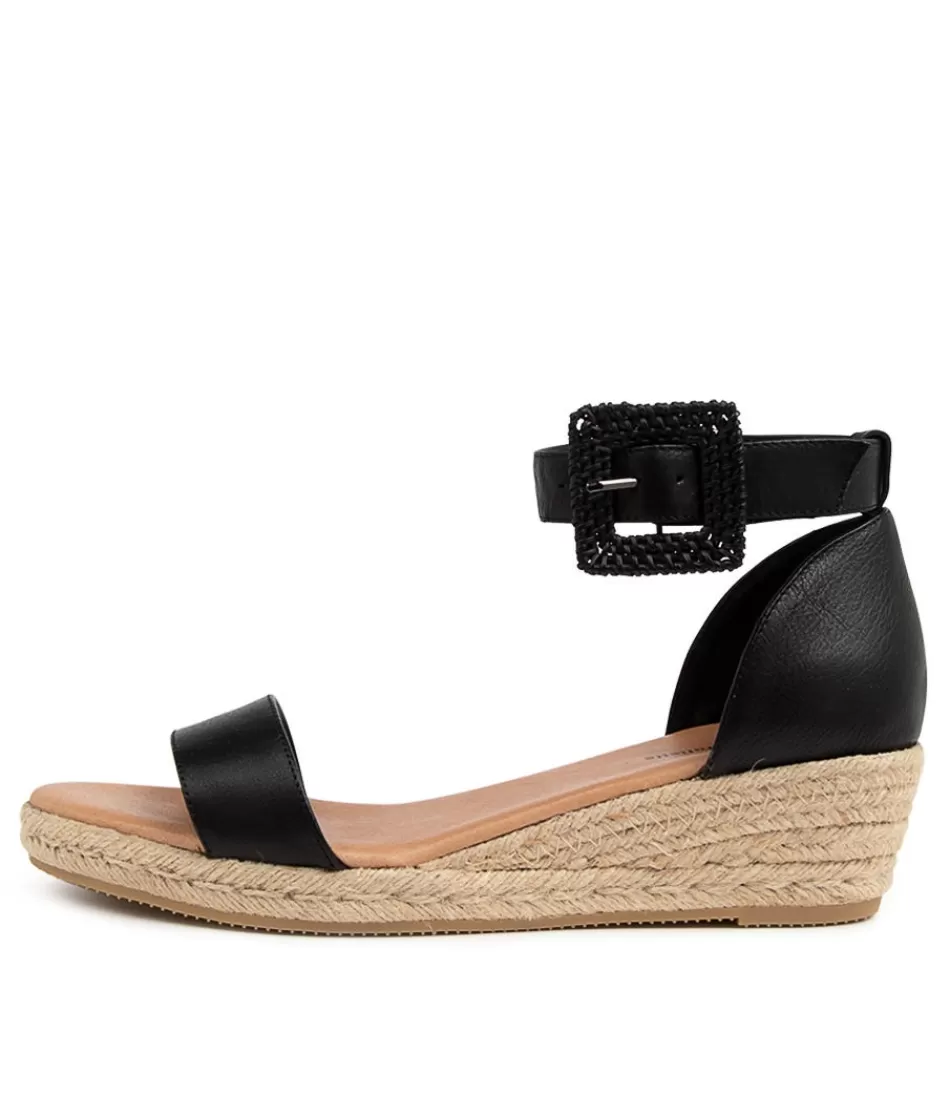 Women DJANGO & JULIETTE Espadrilles<Sprout Lrg Black Leather