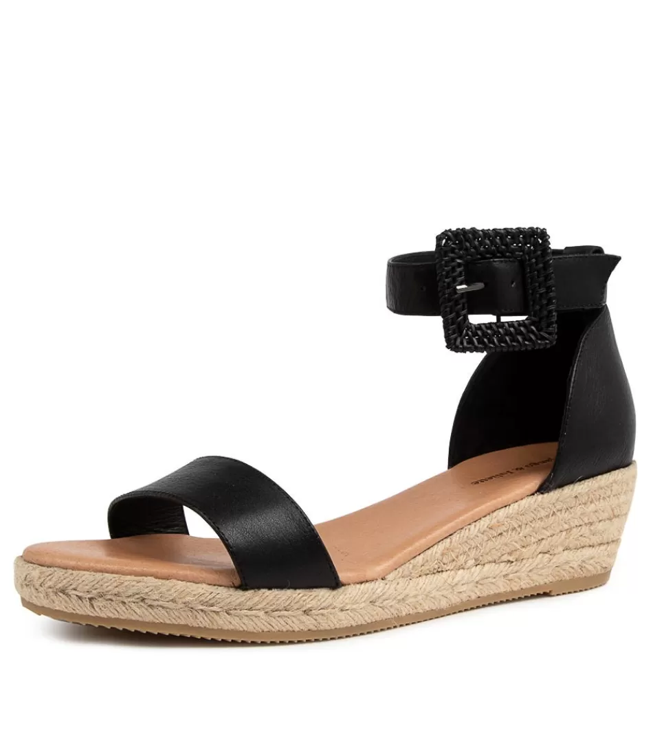 Women DJANGO & JULIETTE Espadrilles<Sprout Lrg Black Leather
