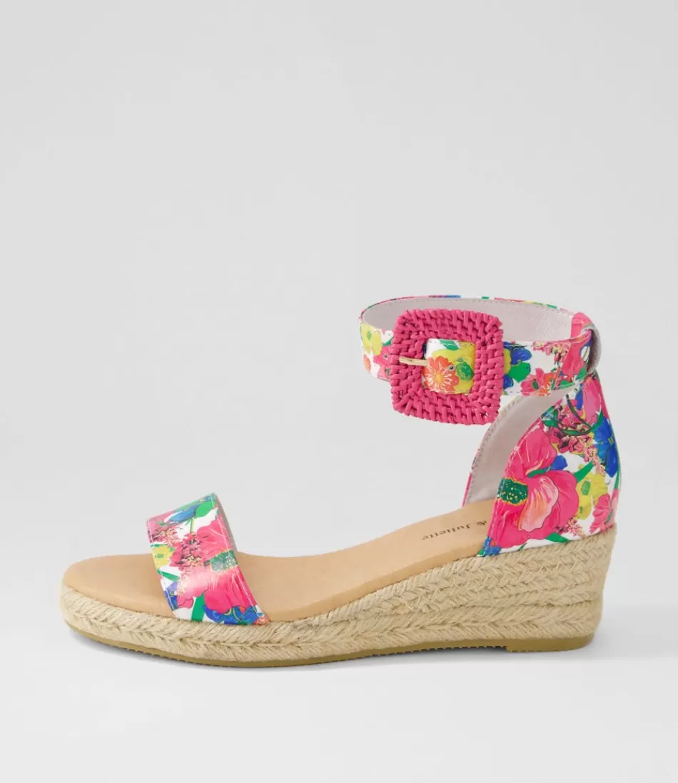 Women DJANGO & JULIETTE Espadrilles<Sprout Lrg White Flowermania Leather Espadrilles