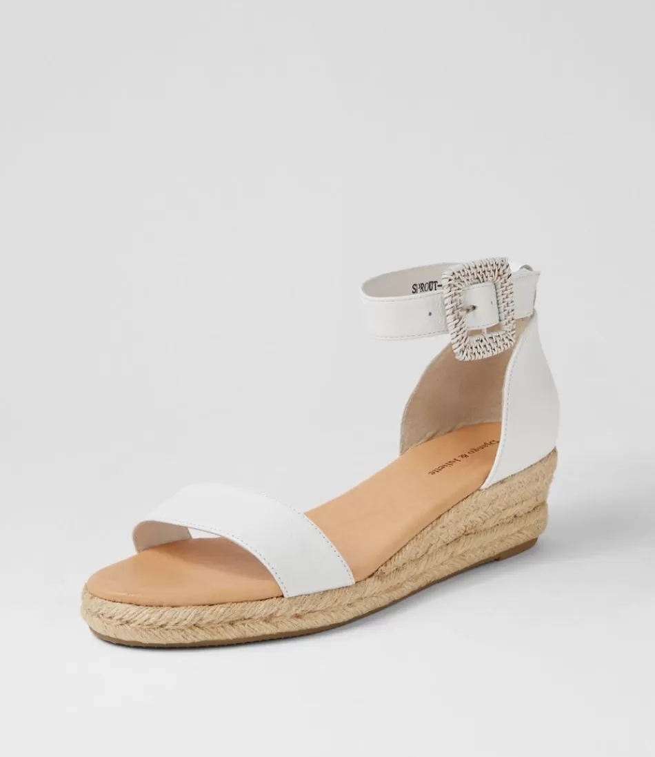 Women DJANGO & JULIETTE Espadrilles<Sprout Lrg White Leather Buckle Espadrilles