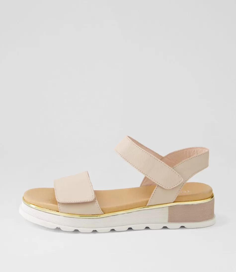 Women TOP END Wedges<Ulissa Dusty Pink Leather Sandals