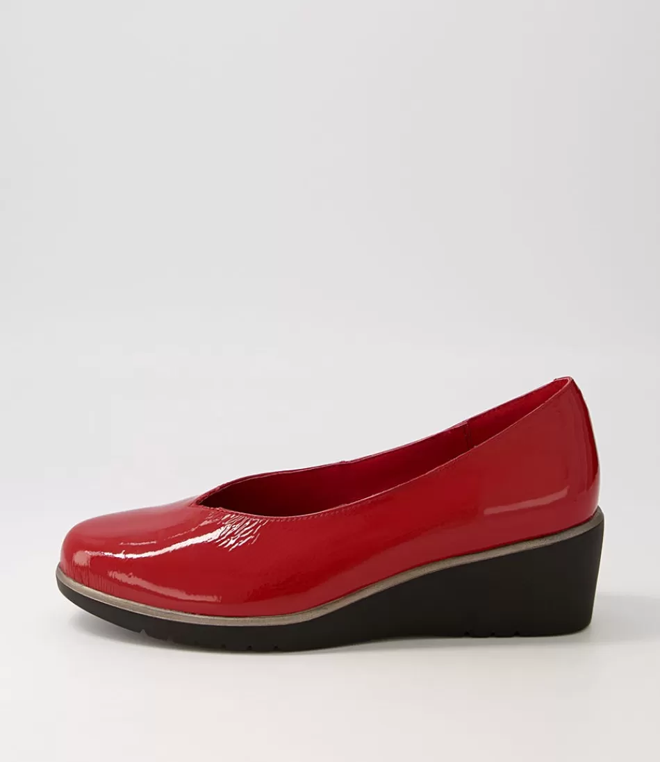 Women DJANGO & JULIETTE Wedges<Umme Dark Red Patent Leather Wedges