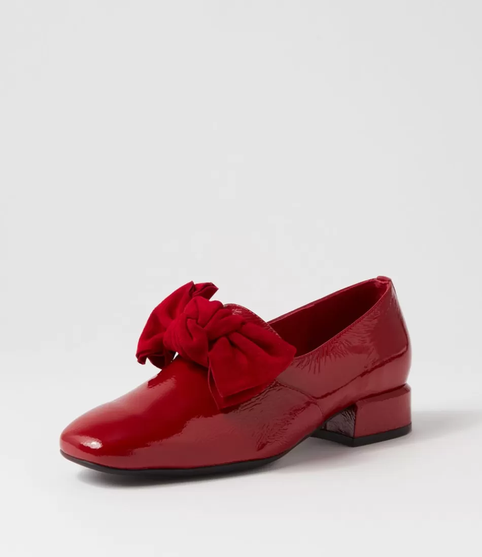 Women DJANGO & JULIETTE Loafers<Varva Dark Red Patent Suede Heels
