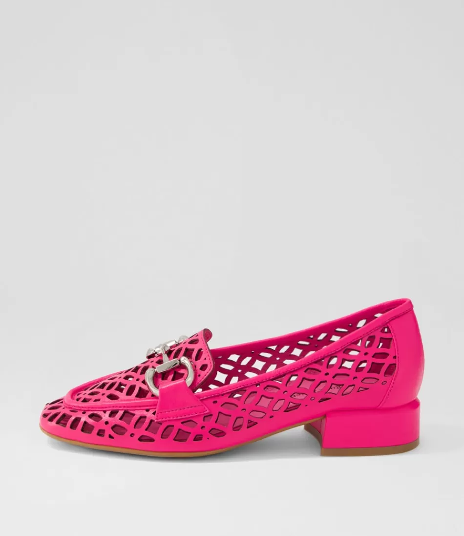 Women DJANGO & JULIETTE Loafers<Vilis Hot Pink Leather Heels