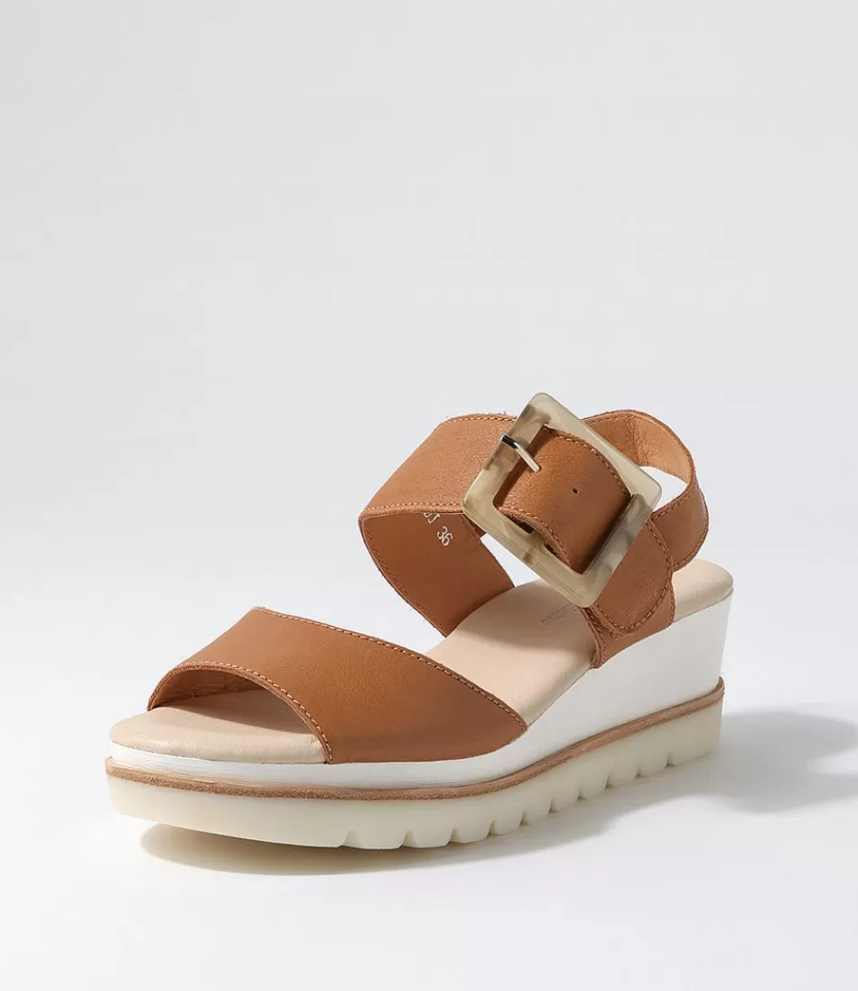 Women DJANGO & JULIETTE Wedges<Wacie Dark Tan Leather Sandals