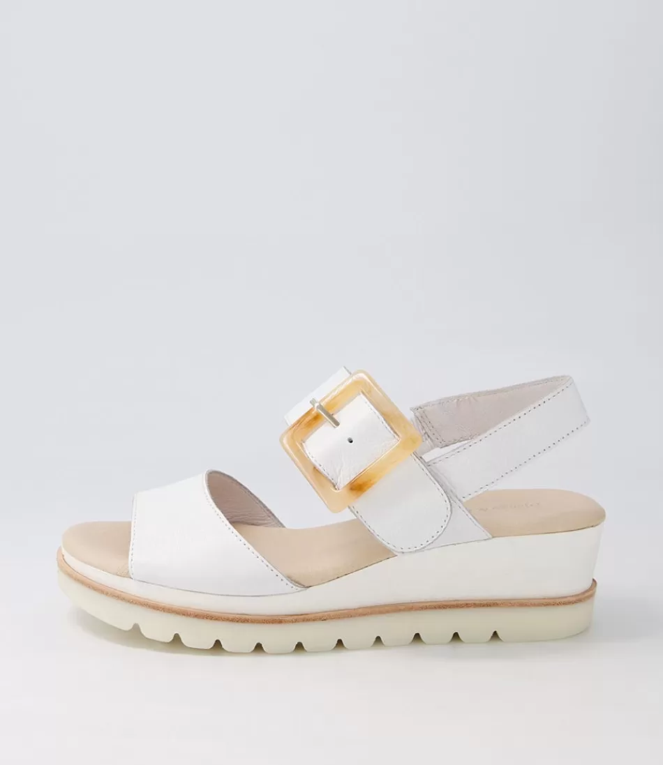 Women DJANGO & JULIETTE Wedges<Wacie White Leather Sandals