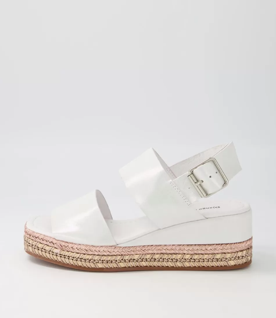Women DJANGO & JULIETTE Espadrilles<Xabbie White Shimmer Leather Espadrilles