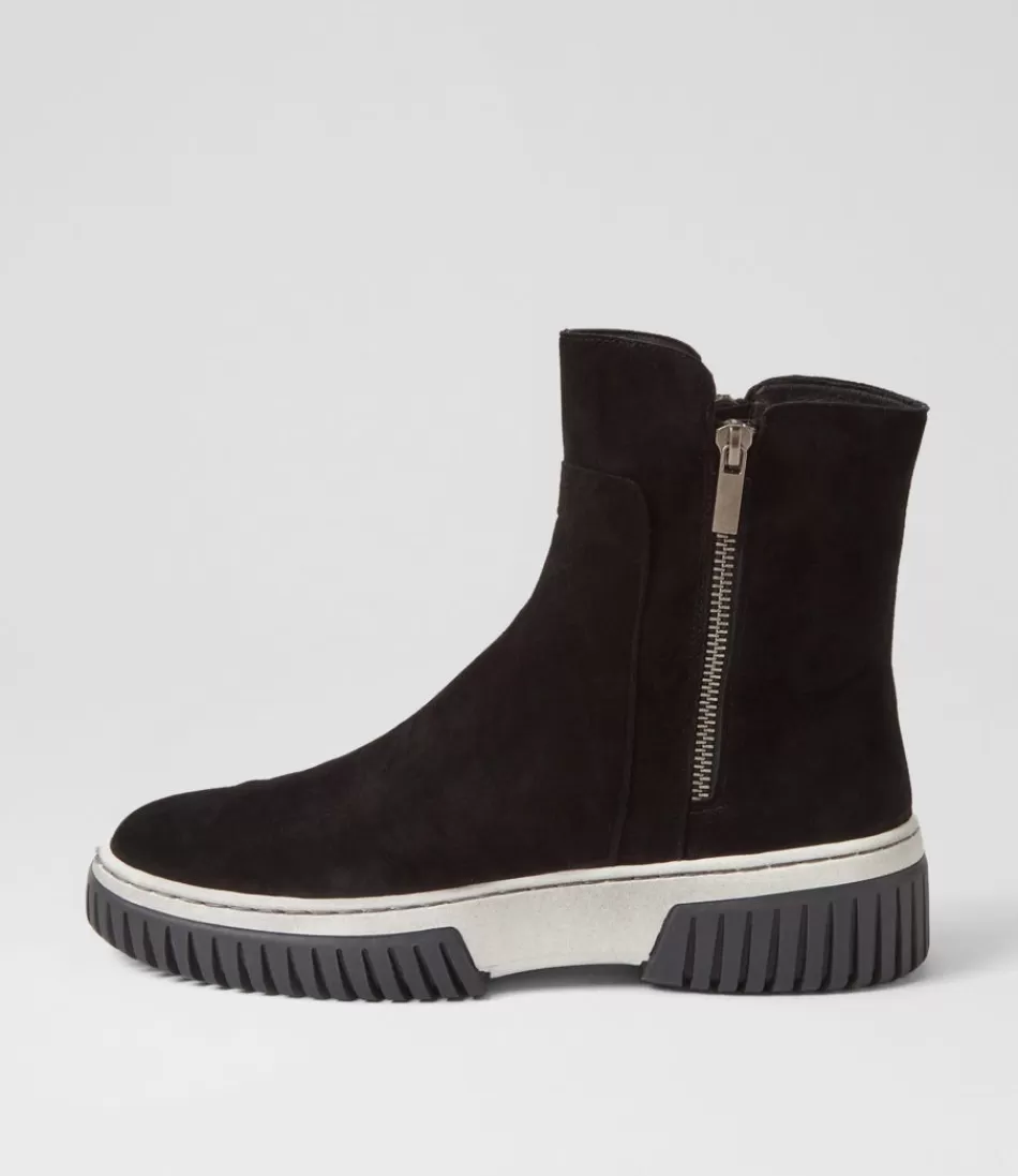 Women DJANGO & JULIETTE Boots<Yeliza Black White Suede Ankle Boots