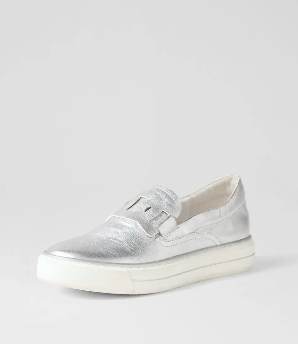 Women DJANGO & JULIETTE Sneakers<Yinnit Silver White Leather Sneakers